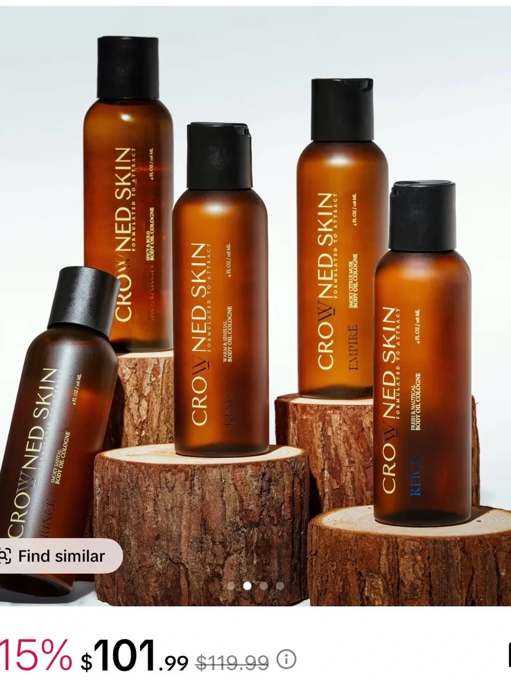 Crowned Skin Men’s Moisturizing Body Oil – Amber Brown